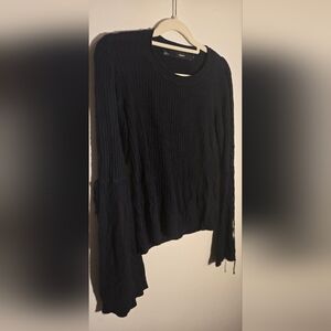 Vero Moda Navy Ribbed Asymmetric Hem Sweater